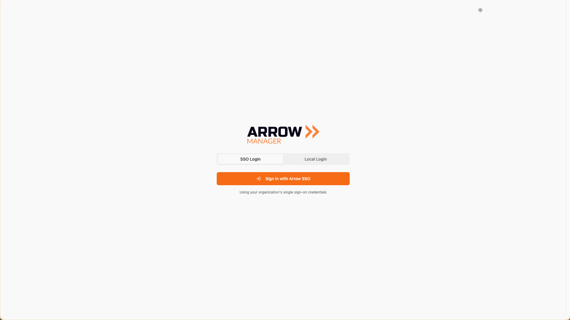 Arrow Manager SSO Login Button